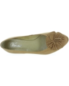 Beige ballerina flats for ladies