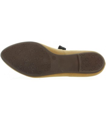 Women beige leather ballerina flats 