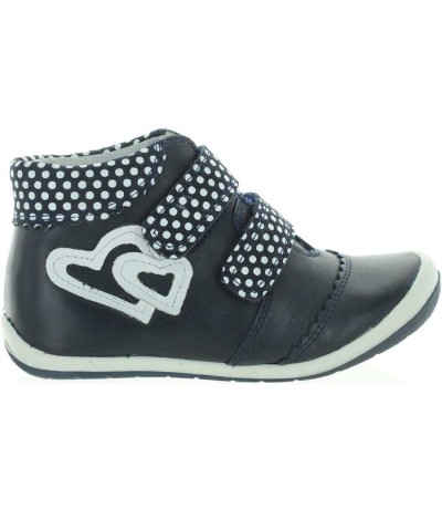 Leather weak ankle navy sturdy pronation high boots