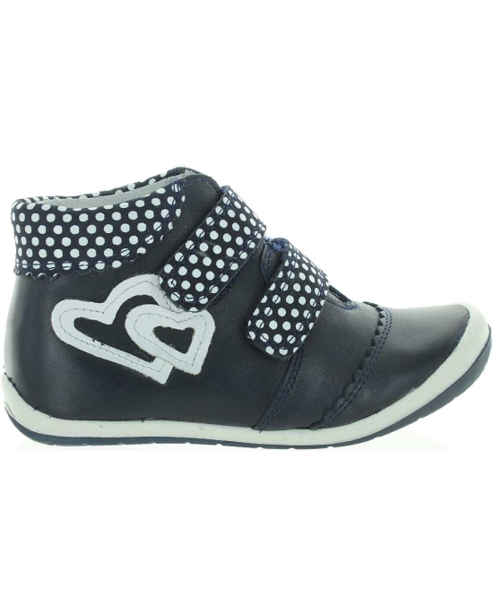 Leather weak ankle navy sturdy pronation high boots