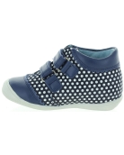 Baby learning to walk blue high top shoes