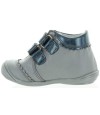 European made high tops in gray leather for toddler girls 