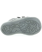 European made high tops in gray leather for toddler girls 