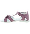 Purple girls ankle sandals with high closed back