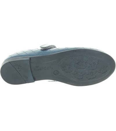 Leather girls shoes with support in blue leather 