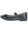 Navy leather durable orthopedic school shoes girl 