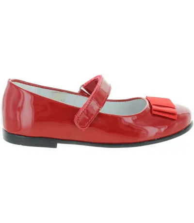 Red leather dress up shoes for girls