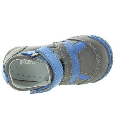 Weak ankles shoes in gray leather for baby