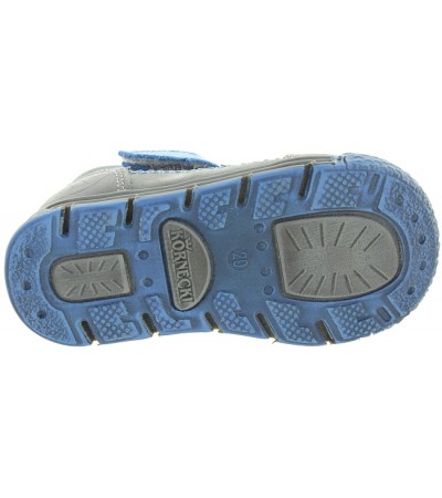 Weak ankles shoes in gray leather for baby