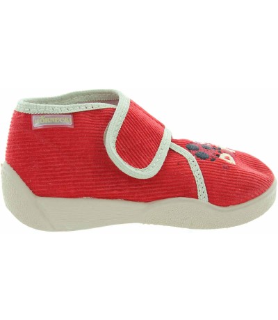 Red house slippers for baby girls with high arches