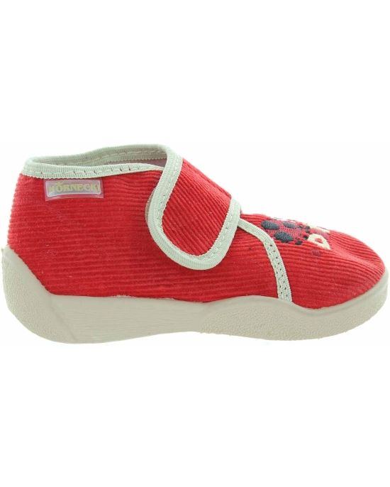 Red house slippers for baby girls with high arches