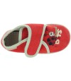 Red house slippers for baby girls with high arches