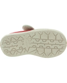 Red house slippers for baby girls with high arches