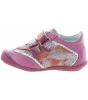 Pink leather baby sneakers for learning to stand and walk