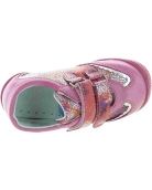 Pink leather baby sneakers for learning to stand and walk