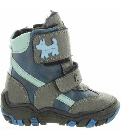 Snow boots for a toddler in blue leather that are cold proof Snow boots for a toddler in blue leather that are cold proof