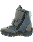 Snow boots for a toddler in blue leather that are cold proof