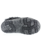 Black leather furry fashion snow boots girls 