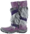 Purple fur snow boots made in Europe