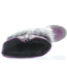 Purple fur snow boots made in Europe