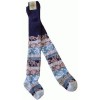 Soft quality tights for kids with blue flowers