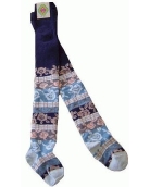 Soft quality tights for kids with blue flowers