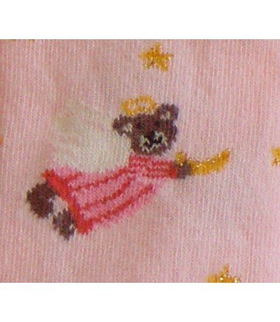 Bear decorative baby tights in pink color 