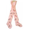 Bear decorative baby tights in pink color