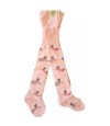 Bear decorative baby tights in pink color 