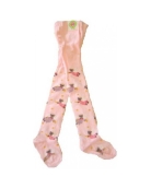 Bear decorative baby tights in pink color 