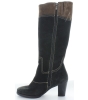 Durable low heel female black boots