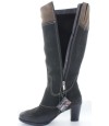 Durable low heel female black boots