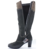 Durable low heel female black boots