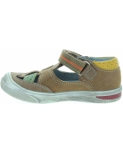 Ankle high closed toe boys brown leather sandals