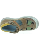 Ankle high closed toe boys brown leather sandals