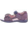Purple leather soft girls sandals with ortho support 
