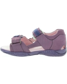 Purple leather soft girls sandals with ortho support 