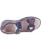 Purple leather soft girls sandals with ortho support 