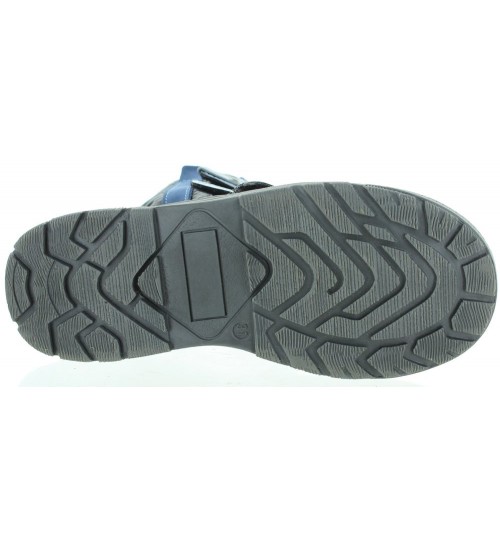 Navy snow boots for a child with wool