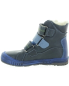 Navy leather high top wool snow boots for boys