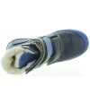 Navy leather high top wool snow boots for boys