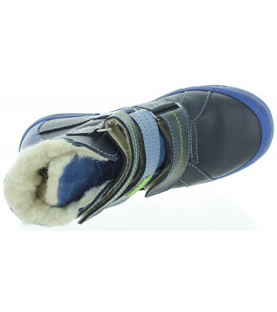 High top snow boots in navy leather 