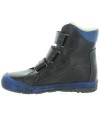 Natural leather black snow boots with support