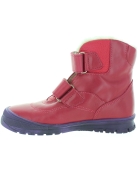Red leather tall snow boots for girls