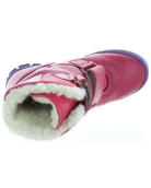 Red leather tall snow boots for girls