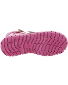 Pink lamb leather girls snow boots with thick wool