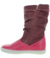 Snow boots for a girl in pink lamb leather