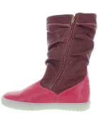 Snow boots for a girl in pink lamb leather