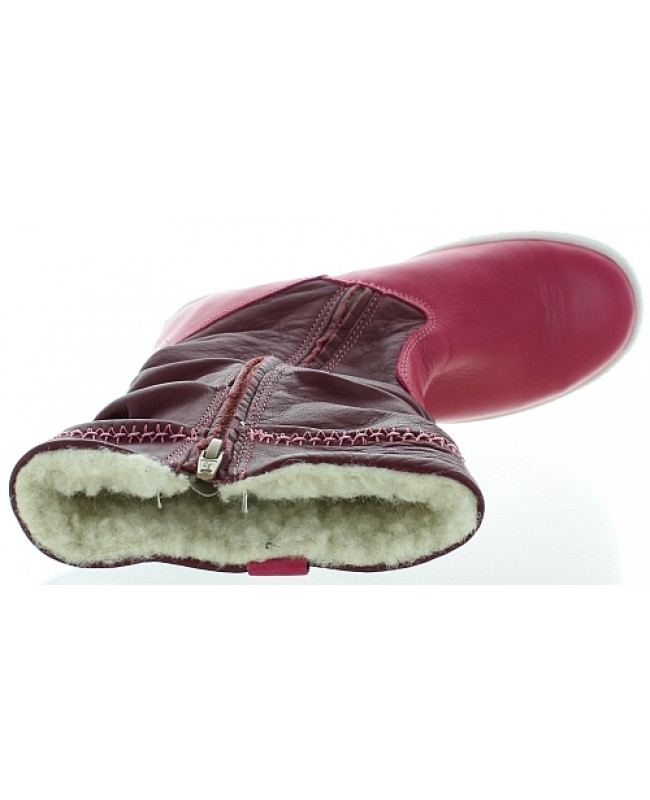 Pink lamb leather boots for a girl in pink