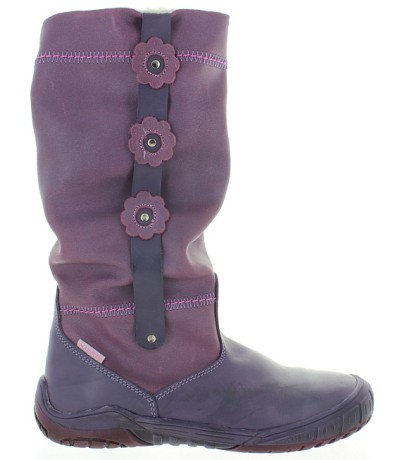 Tall fashion orthopedic purple snow boots for a girl
